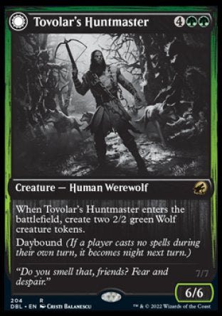 (204) Magic The Gathering Innistrad: Double Feature Single: Tovolar's Huntmaster // Tovolar's Packleader Holo Rare