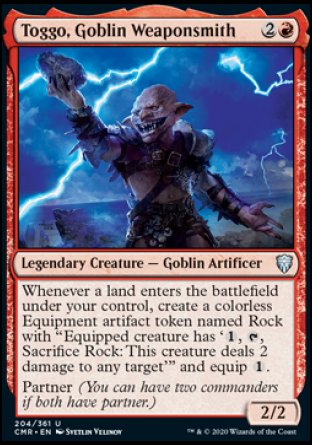 (204/361) Magic The Gathering Commander Legends Single: Toggo, Goblin Weaponsmith  Uncommon