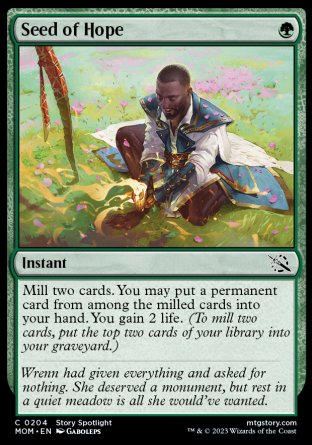 (204) Magic The Gathering March of the Machine Single: Seed of Hope Holo Common