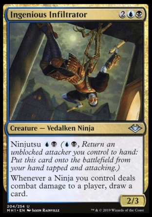 (204/254) Magic The Gathering Modern Horizons Single: Ingenious Infiltrator Holo Uncommon