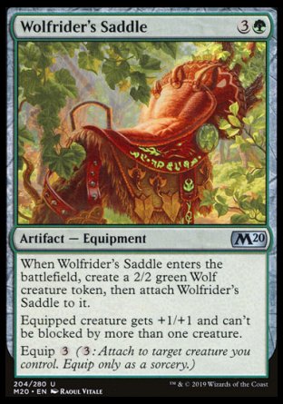 (204/280) Magic The Gathering Core 2020 Single: Wolfrider's Saddle Holo Uncommon