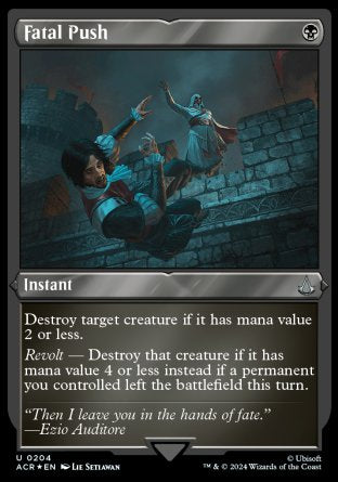 (204) Magic The Gathering Universes Beyond: Assassin's Creed: Extras Single: Fatal Push  Holo Uncommon