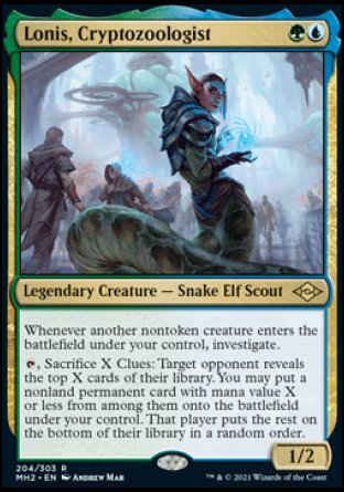 (204) Magic The Gathering Modern Horizons 2 Single: Lonis, Cryptozoologist  Rare