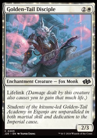 (205) Magic The Gathering Foundations Jumpstart Single: Golden-Tail Disciple  Common