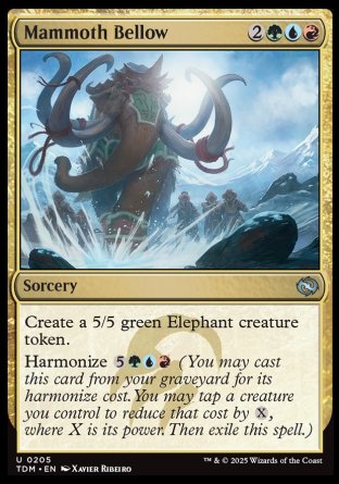 (205) Magic The Gathering Tarkir: Dragonstorm Single: Mammoth Bellow Holo Uncommon