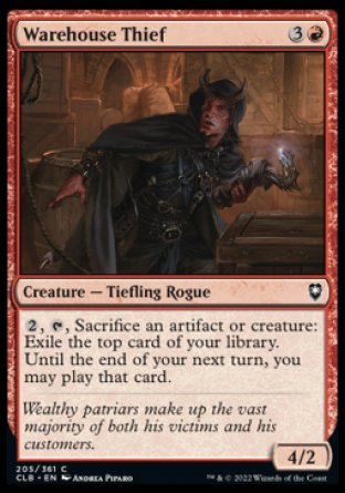 (205) Magic The Gathering Commander Legends: Battle for Baldur's Gate Single: Warehouse Thief Holo Common