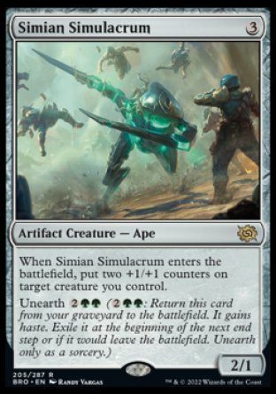 (205) Magic The Gathering The Brothers' War Single: Simian Simulacrum Holo Rare