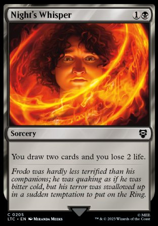 (205) Magic The Gathering Commander: The Lord of the Rings: Tales of Middle-earth Single: Night's Whisper  Common