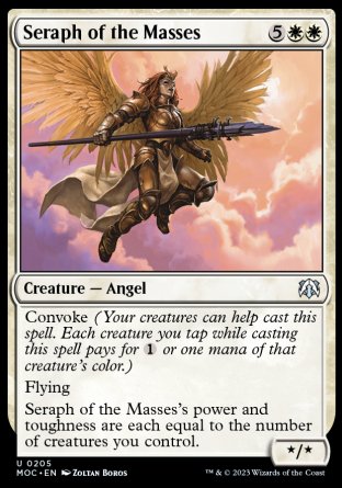 (205) Magic The Gathering Commander: March of the Machine Single: Seraph of the Masses  Uncommon