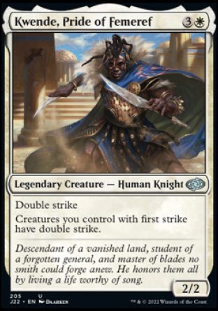 (205) Magic The Gathering Jumpstart 2022 Single: Kwende, Pride of Femeref  Uncommon