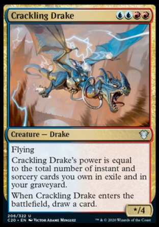 (206/322) Magic The Gathering Commander: Ikoria Single: Crackling Drake  Uncommon