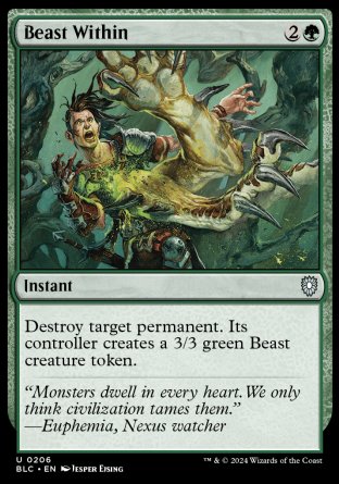 (206) Magic The Gathering Commander: Bloomburrow Single: Beast Within  Uncommon