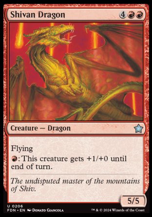 (206) Magic The Gathering Magic: The Gathering Foundations Single: Shivan Dragon  Uncommon