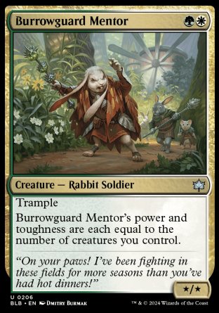 (206) Magic The Gathering Bloomburrow Single: Burrowguard Mentor Holo Uncommon