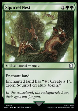 (206) Magic The Gathering Universes Beyond: Fallout Single: Squirrel Nest  Holo Uncommon