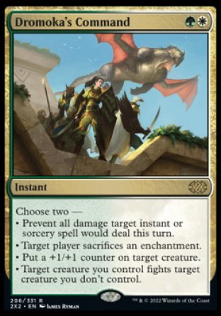 (206) Magic The Gathering Double Masters 2022 Single: Dromoka's Command  Rare