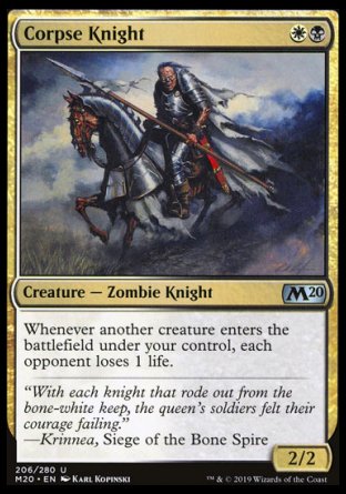 (206/280) Magic The Gathering Core 2020 Single: Corpse Knight  Uncommon
