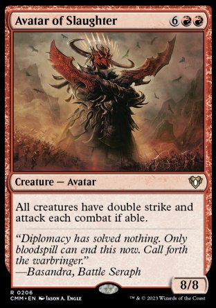 (206) Magic The Gathering Commander Masters Single: Avatar of Slaughter  Rare