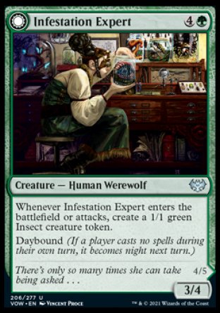 (206) Magic The Gathering Innistrad: Crimson Vow Single: Infestation Expert // Infested Werewolf  Uncommon