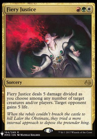 (164) Magic The Gathering The List Single: Fiery Justice  Rare