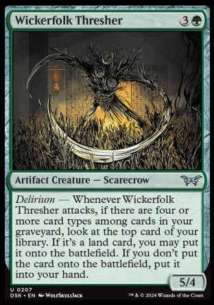 (207) Magic The Gathering Duskmourn: House of Horror Single: Wickerfolk Thresher Holo Uncommon