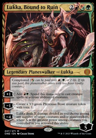 (207) Magic The Gathering Phyrexia: All Will Be One Single: Lukka, Bound to Ruin  Mythic