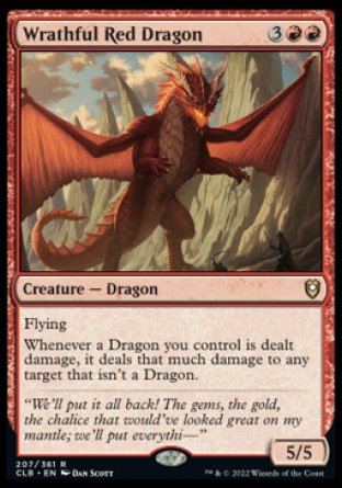 (207) Magic The Gathering Commander Legends: Battle for Baldur's Gate Single: Wrathful Red Dragon Holo Rare