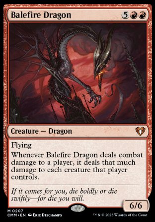 (207) Magic The Gathering Commander Masters Single: Balefire Dragon  Mythic