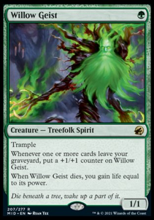 (207) Magic The Gathering Innistrad: Midnight Hunt Single: Willow Geist Holo Rare