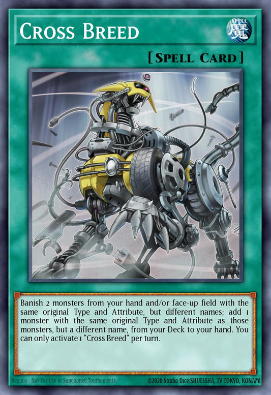 (124) YuGiOh TCG MP19: 2019 Gold Sarcophagus Tin Mega Pack Single: Cross Breed  Super Rare