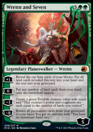 (208) Magic The Gathering Innistrad: Midnight Hunt Single: Wrenn and Seven  Mythic