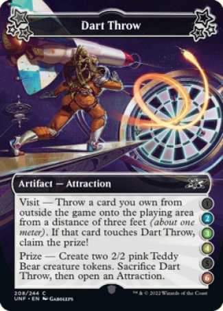 (208) Magic The Gathering Unfinity Single: Dart Throw (V.3) Holo Common