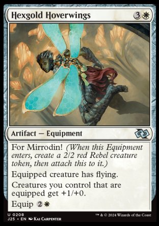 (208) Magic The Gathering Foundations Jumpstart Single: Hexgold Hoverwings  Uncommon
