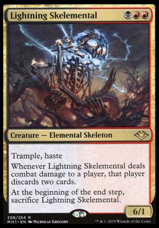 (208/254) Magic The Gathering Modern Horizons Single: Lightning Skelemental Holo Rare