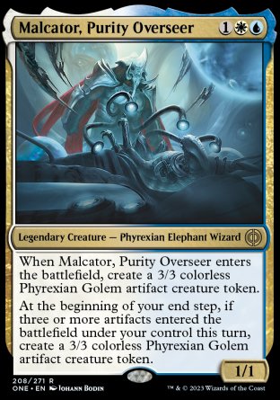 (208) Magic The Gathering Phyrexia: All Will Be One Single: Malcator, Purity Overseer Holo Rare