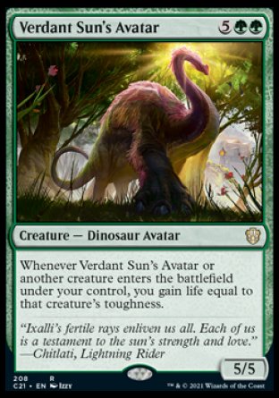 (208) Magic The Gathering Commander: Strixhaven Single: Verdant Sun's Avatar  Rare