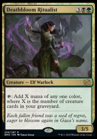(208) Magic The Gathering The Brothers' War Single: Deathbloom Ritualist Holo Rare