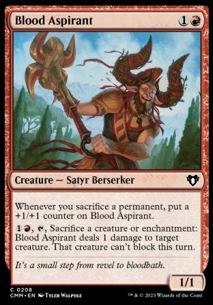 (208) Magic The Gathering Commander Masters Single: Blood Aspirant  Common