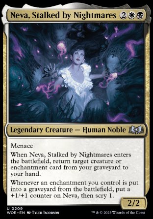 (209) Magic The Gathering Wilds of Eldraine Single: Neva, Stalked by Nightmares Holo Uncommon