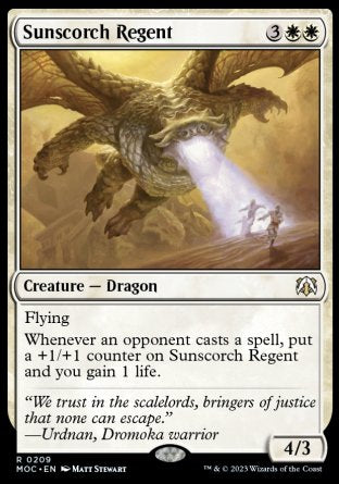 (209) Magic The Gathering Commander: March of the Machine Single: Sunscorch Regent  Rare