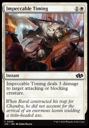 (209) Magic The Gathering Foundations Jumpstart Single: Impeccable Timing  Common