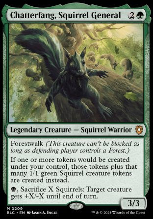 (209) Magic The Gathering Commander: Bloomburrow Single: Chatterfang, Squirrel General  Mythic
