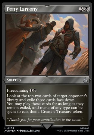 (209) Magic The Gathering Universes Beyond: Assassin's Creed: Extras Single: Petty Larceny (V.2)  Holo Uncommon