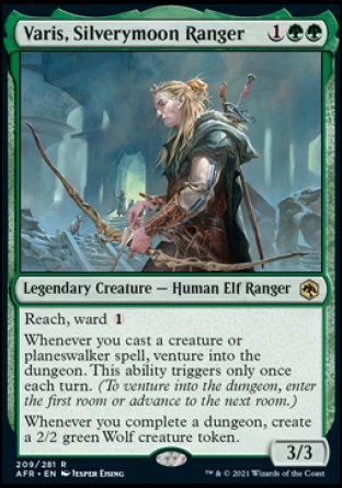 (209) Magic The Gathering Adventures in the Forgotten Realms Single: Varis, Silverymoon Ranger Holo Rare