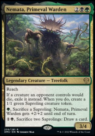 (209) Magic The Gathering Dominaria United Single: Nemata, Primeval Warden  Rare