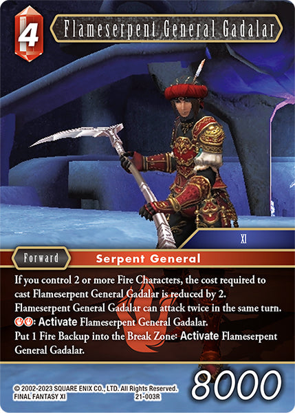 (003) Final Fantasy TCG Beyond Destiny Single: Flameserpent General Gadalar (21-003)  Rare