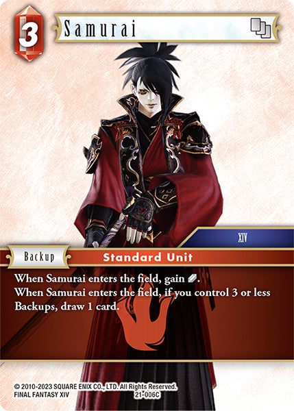(006) Final Fantasy TCG Beyond Destiny Single: Samurai (21-006) Holo Common