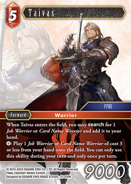 (010) Final Fantasy TCG Beyond Destiny Single: Taivas (21-010) Holo Hero