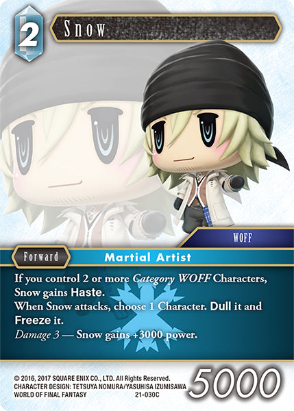 (030) Final Fantasy TCG Beyond Destiny Single: Snow (21-030)  Common