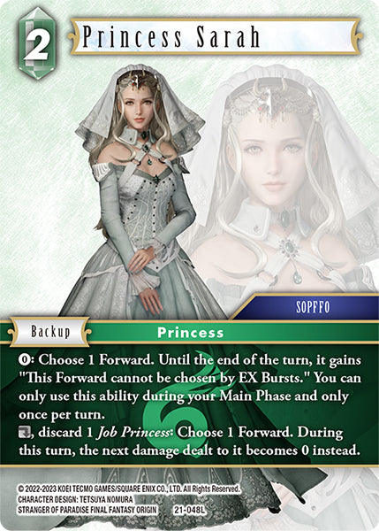 (048) Final Fantasy TCG Beyond Destiny Single: Princess Sarah (21-048)  Legend